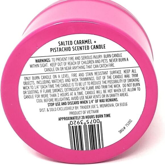 Trader Joe's Salted Caramel + Pistachio Scented Candle 5.7 oz - Picture 3 of 3